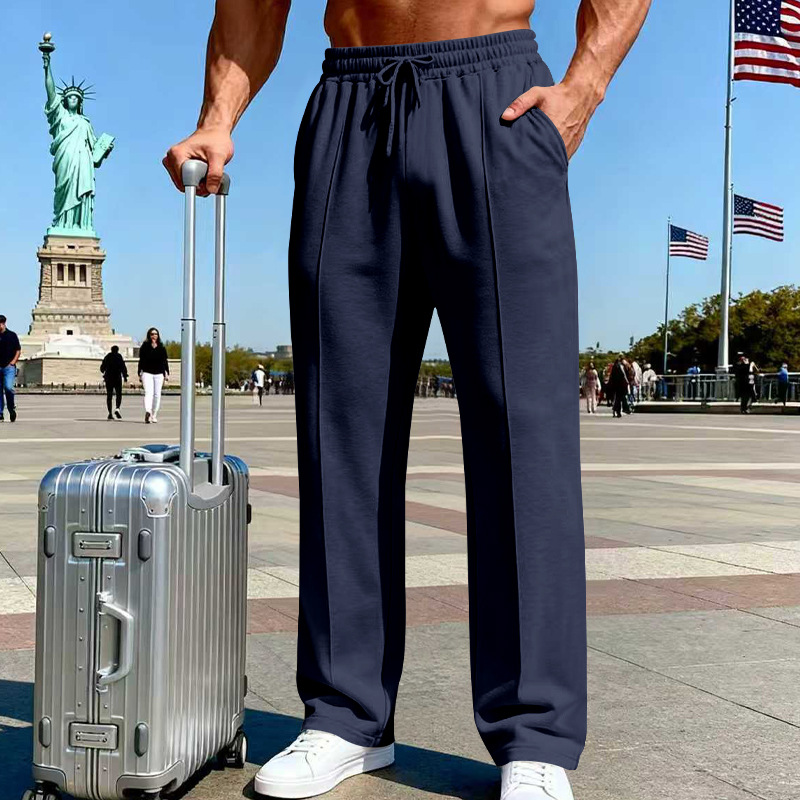 Herren Stretch-Hose mit geradem Bein | Atmungsaktive Freizeithose mit Relax-Fit, Kordelzug und Seitentaschen