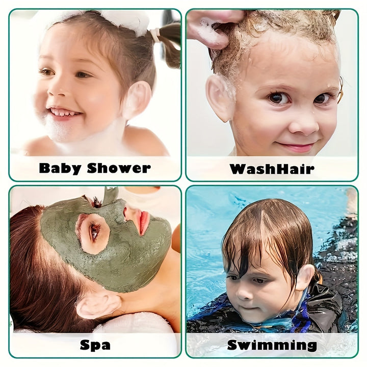 Kinder Ohrenschutz Pads | Wasserdichte Einweg-Membranen aus PE-Folie | 60 Stück Ohrabdeckungen zum Schwimmen &amp; Baden