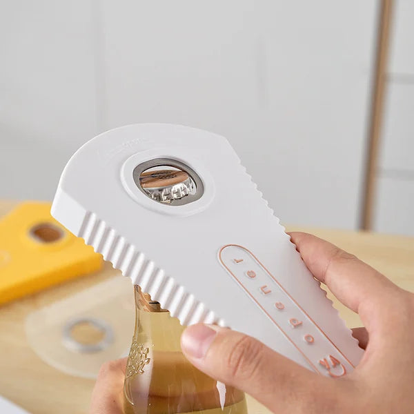 Multifunktionaler 6-in-1 Dosen- &amp; Flaschenöffner mit Anti-Rutsch-Griff | Für Gläser, Flaschen &amp; Verpackungen | 19×9 cm Küchenhelfer