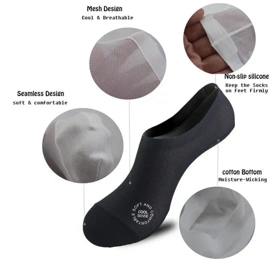 No-show socks ultra-thin (4 pairs) | Non-slip grip, invisible in sneakers &amp; slippers | Seamless &amp; breathable