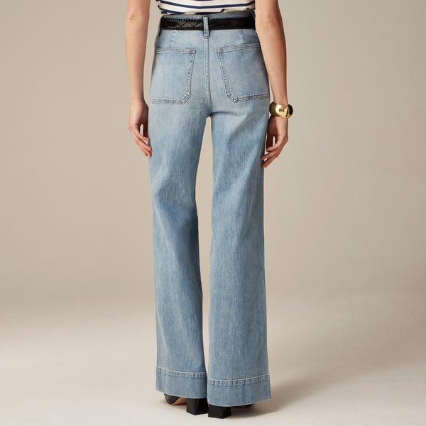 Damen High-Waist Schlaghose aus Stretch-Denim | Figurformend &amp; Beinverlängernd | Weites Bein in Petite, Regular &amp; Tall