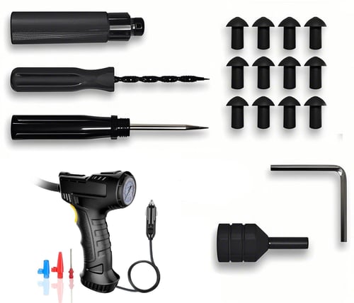Reifenreparatur-Set für schlauchlose Reifen | 12 Pilzplugs mit Reparaturwerkzeug für Auto, Motorrad &amp; Pannenhilfe