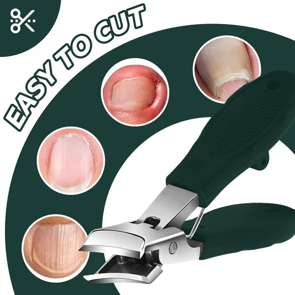 Angled nail clipper with splash guard – PrecisionEdge | wide opening for thick nails | non-slip PVC handle, 3 colors