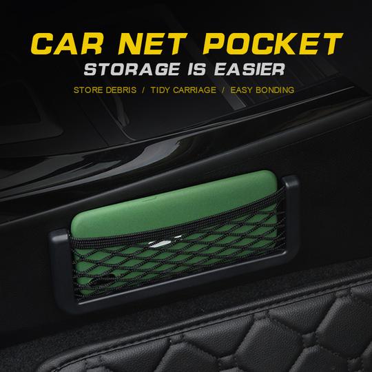 Auto-Organizer Netz mit Klettverschluss – VeloStash für Handy &amp; Essentials | Transparent, elastisch | Für Auto, Büro &amp; Zuhause
