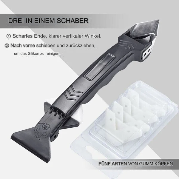 3-in-1 Glaskleber- &amp; Rückstandsschaber | Präzisions-Reinigungswerkzeug für Glas, Kleber &amp; Aufkleber | Ergonomisch &amp; langlebig