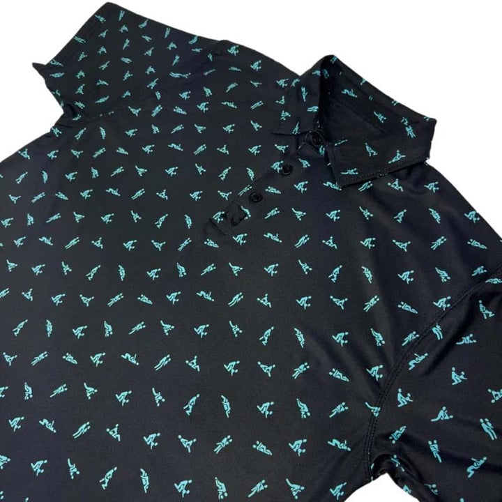 Herren Poloshirt mit Print | Atmungsaktives Stretch Polo im Slim Fit | Freizeitshirt für Alltag, Urlaub &amp; Freizeit