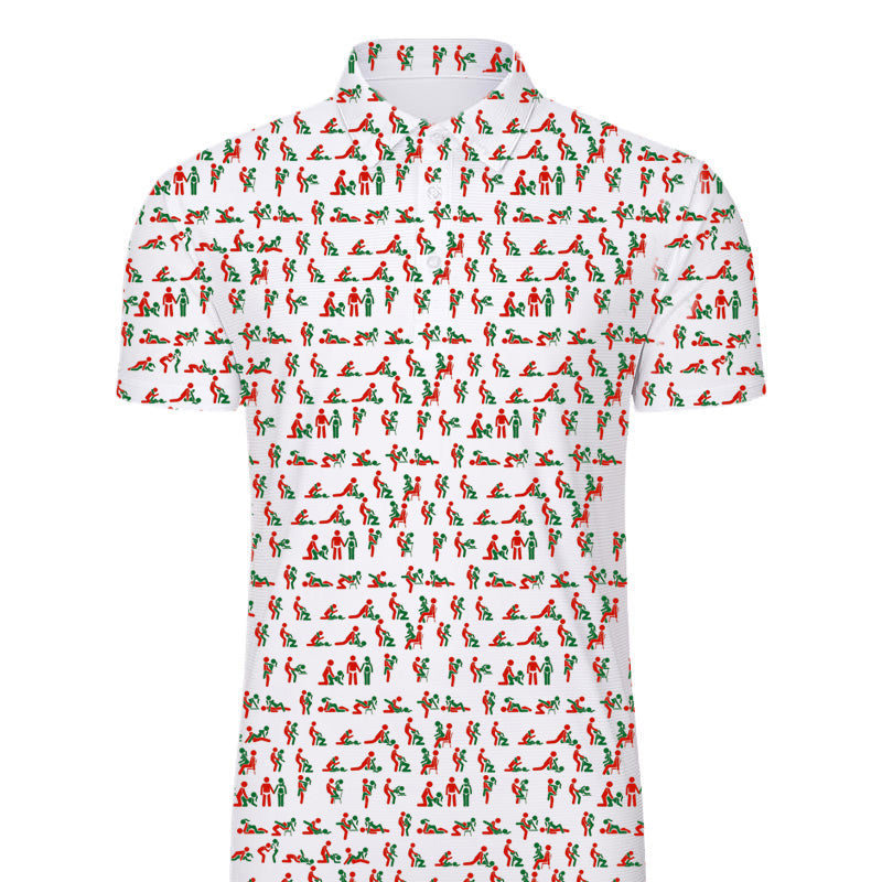 Herren Poloshirt mit Print | Atmungsaktives Stretch Polo im Slim Fit | Freizeitshirt für Alltag, Urlaub &amp; Freizeit