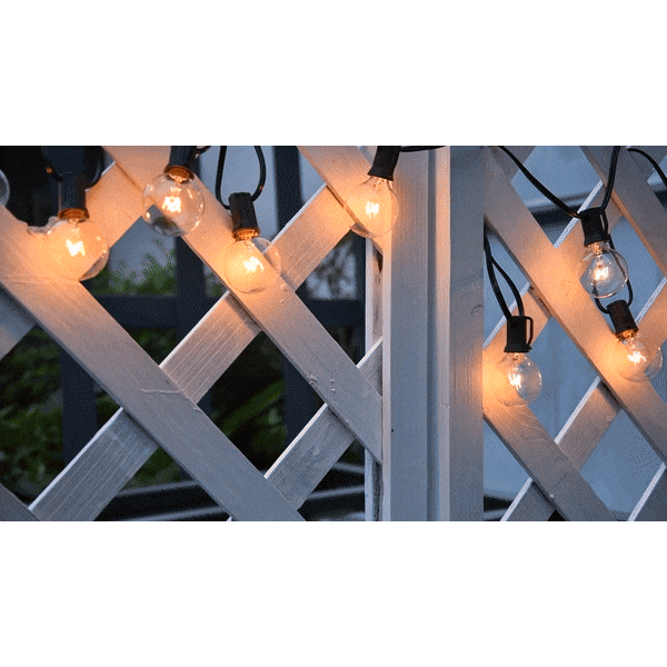 Lichterkette außen mit Globus-Lampen 15 m / 30 m | Warmweißes Licht mit 220 V für Garten, Terrasse, Hochzeit und Party