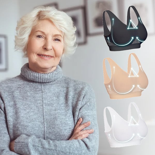Soutien-gorge de sport sans armatures avec mesh respirant | sans coutures &amp; invisible sous les vêtements | maintien fort &amp; confort | lot de 2