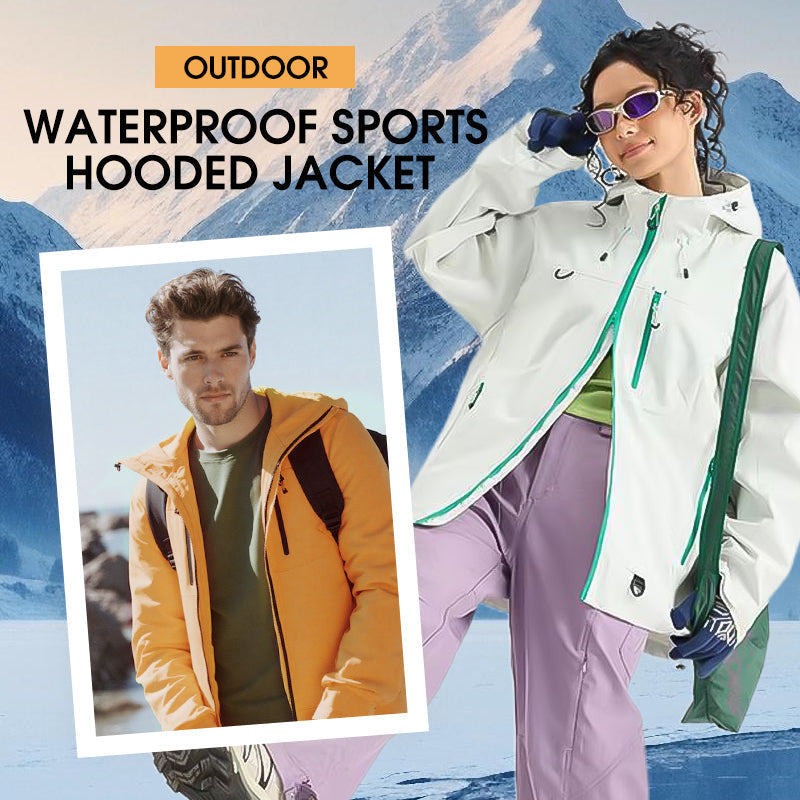 Wasserdichte Sportjacke | Outdoorjacke mit Kapuze, winddichter Passform, atmungsaktivem Gewebe und Reißverschlusstaschen