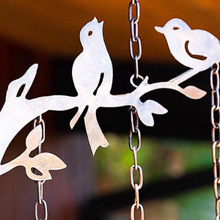 Campanello a vento con motivo uccello | Campanello in ferro fatto a mano | Decorazione per giardino, balcone e terrazza