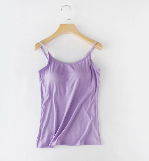 Tanktop mit integriertem BH für Damen | BH Top 2-in-1 mit Halt &amp; Komfort | Verstellbare Träger | BH-Komfort Shirt