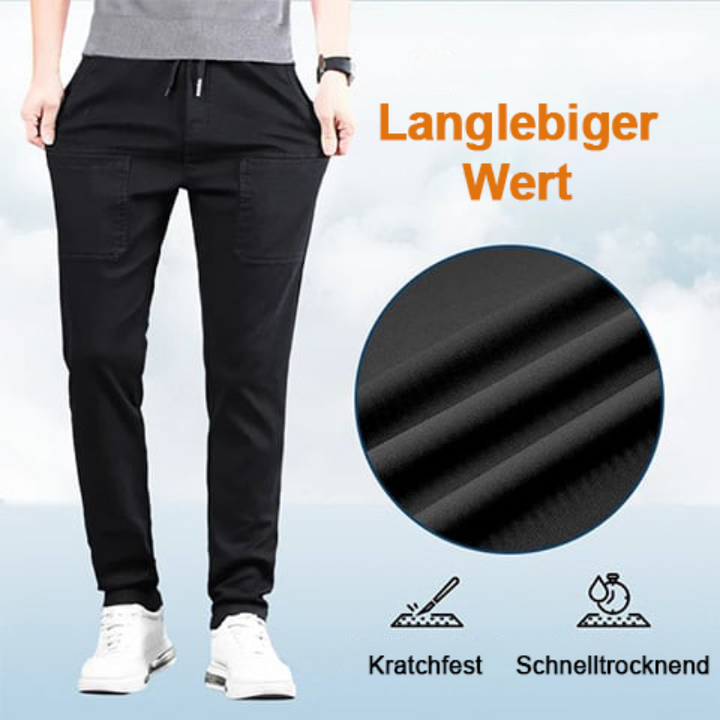 Herren Cargo-Hose mit 6 Taschen | Hochelastisch, wasserabweisend &amp; schnelltrocknend | Knitterarm, formstabil | S–4XL