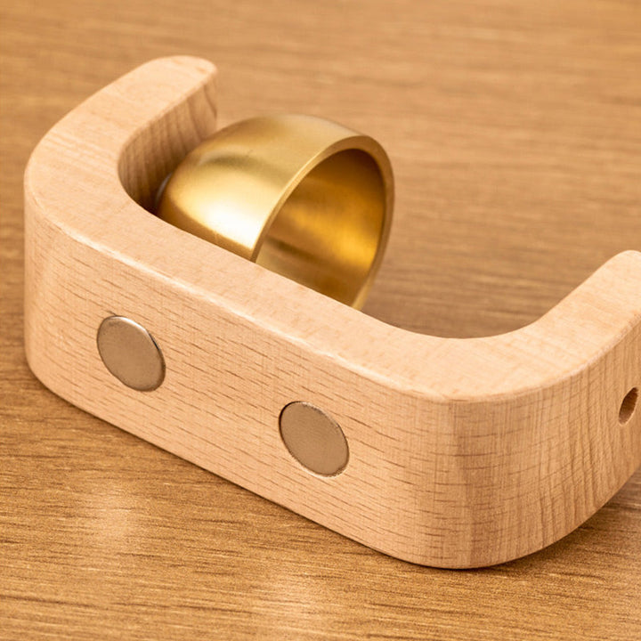 Campanello magnetico in noce/faggio | Dolce melodia “reset” all’apertura | Senza attrezzi su metallo | 2,5×4×7,5 cm