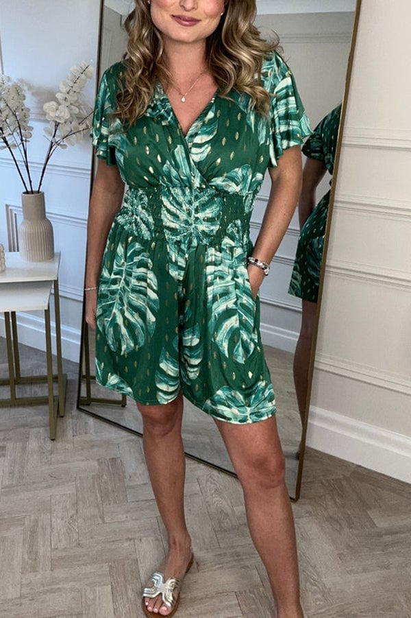 Vivian Sommerhose mit floralem Punktedruck &amp; Taschen | elastischer Bund | leichtes Polyester | Freizeit-Look, normaler Fit
