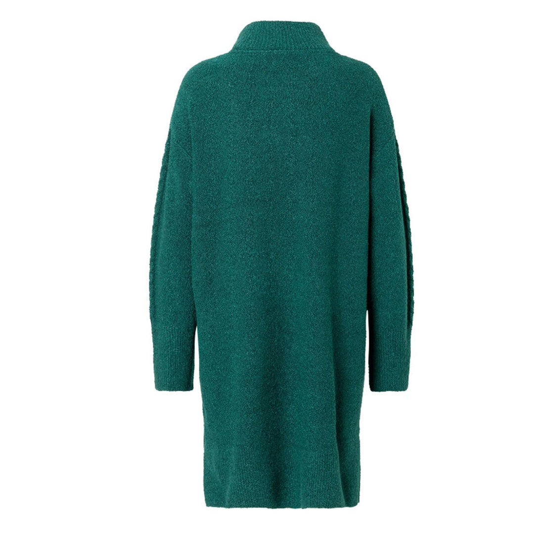 Damen Strickkleid mit Stehkragen | Knielanges Kleid mit geradem Schnitt und normaler Passform für Alltag und Freizeit