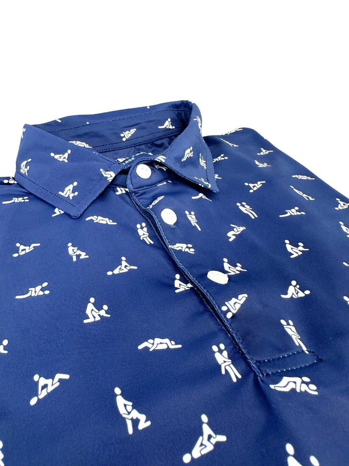 Herren Poloshirt mit Print | Atmungsaktives Stretch Polo im Slim Fit | Freizeitshirt für Alltag, Urlaub &amp; Freizeit