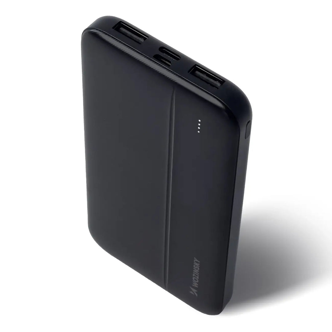 Powerbank 10.000 mAh | Kompaktes Dual-USB-Ladegerät mit USB-C, Micro-USB und LED-Anzeige