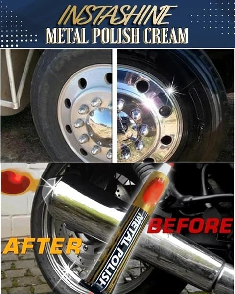 Metallpolitur-Creme für Chrom &amp; Edelstahl | Entfernt Oxidation, Anlauf &amp; Wasserflecken | Bringt Hochglanz zurück | Für Auto, Bad &amp; Küche