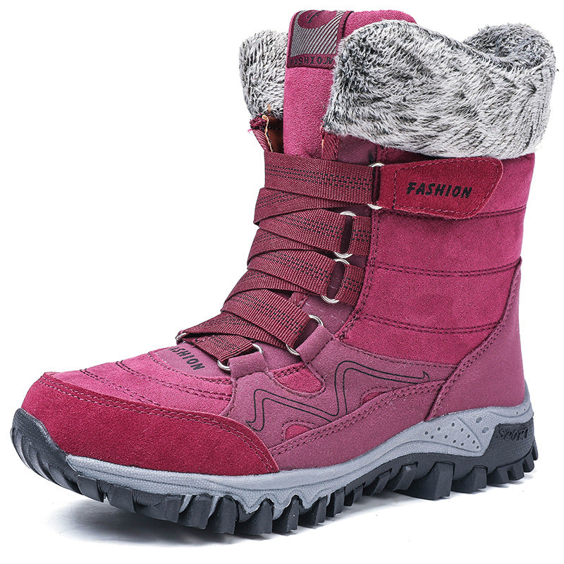 Damen Winterstiefel wasserdicht und gefüttert | Warme Schneestiefel mit rutschfester Sohle und gepolsterter Innensohle für kalte Wintertage