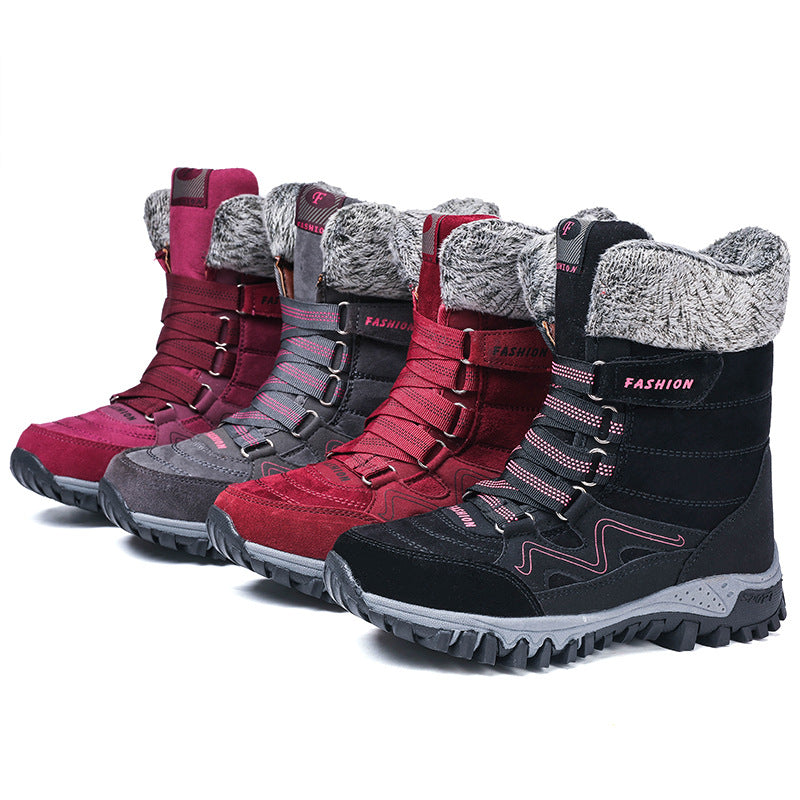 Damen Winterstiefel wasserdicht und gefüttert | Warme Schneestiefel mit rutschfester Sohle und gepolsterter Innensohle für kalte Wintertage