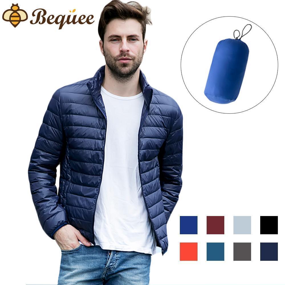Herren Daunenjacke | Winter Steppjacke mit Stehkragen und leichter Wattierung