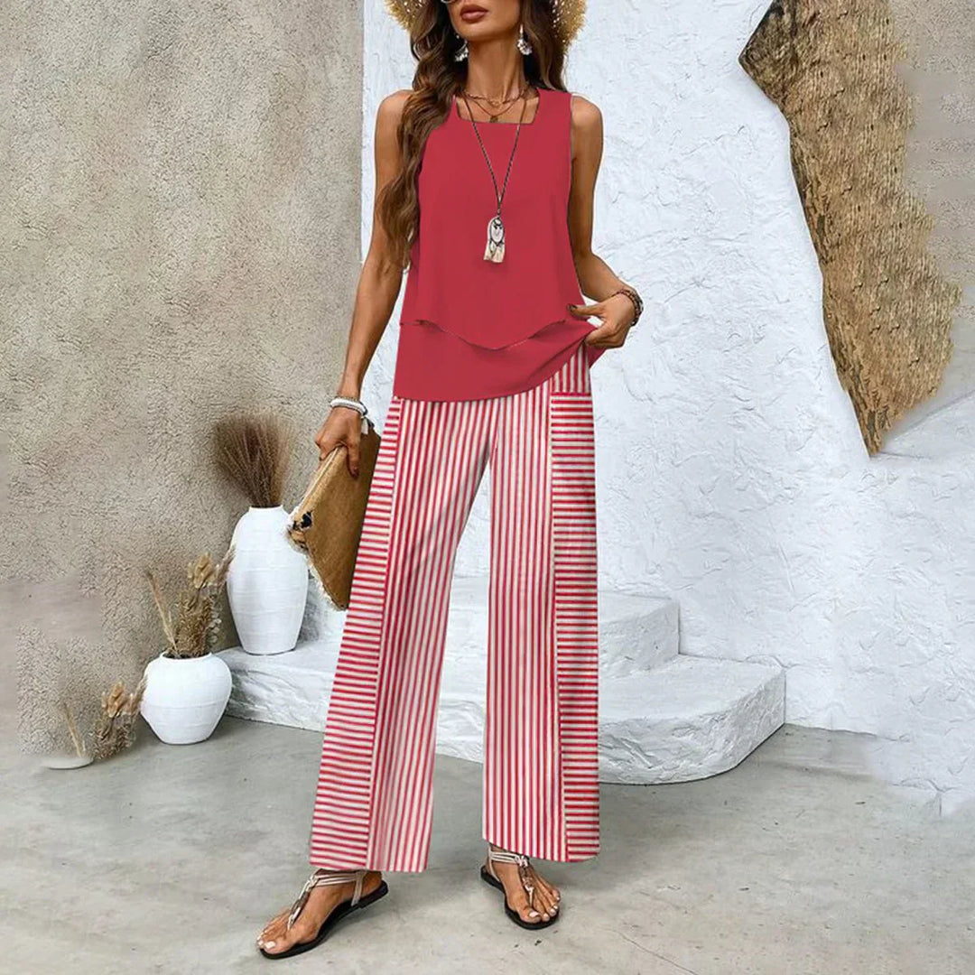 Damen Sommerset zweiteilig | Bequemes Outfit für Strand, Stadt und Urlaub | Leichter Sommerlook