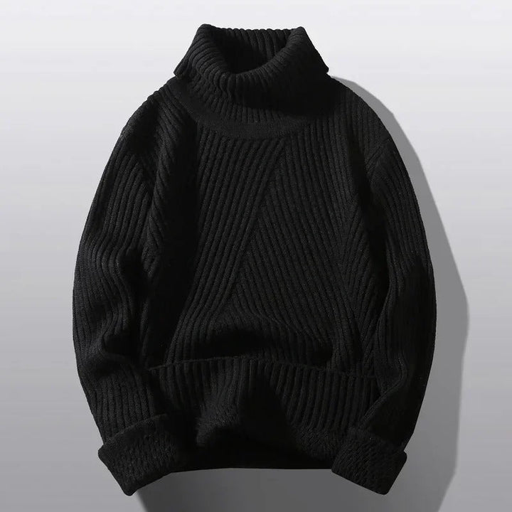 Herren Winter Rollkragenpullover aus Rippstrick | Warmer Pullover mit hohem Kragen, weicher Stoffqualität und lockerer Passform