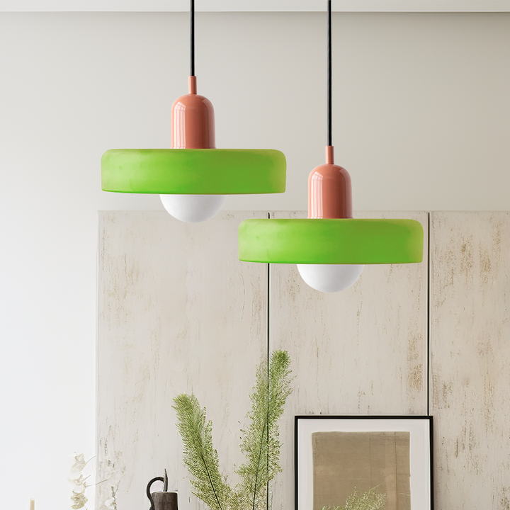 Pendant lamp made of metal &amp; glass with stained glass look | Ø25/Ø35 cm, G9 socket | Adjustable suspension | Crystal look