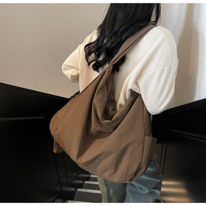 Damen Umhängetasche | Große Crossbody Tasche mit Reißverschluss und Außentasche