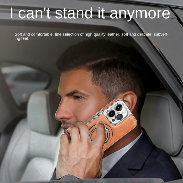 Puzdro na iPhone | Klasické kožené puzdro s magnetickou funkciou | Funkcia stojana a ochrana kamery