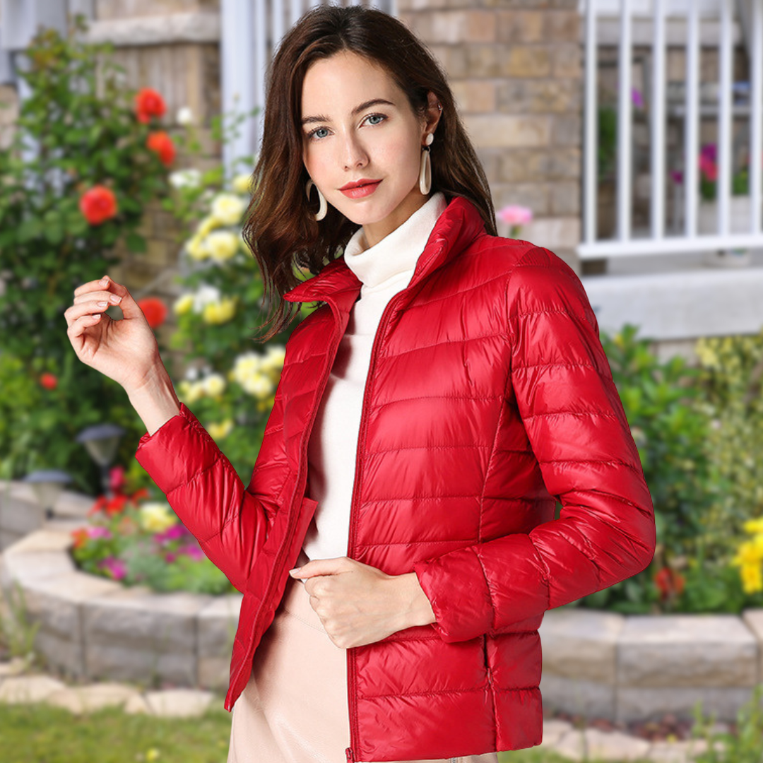 Damen Steppjacke mit Reißverschluss | Leichte taillierte Übergangsjacke mit wärmender Steppung für Alltag und kühle Tage