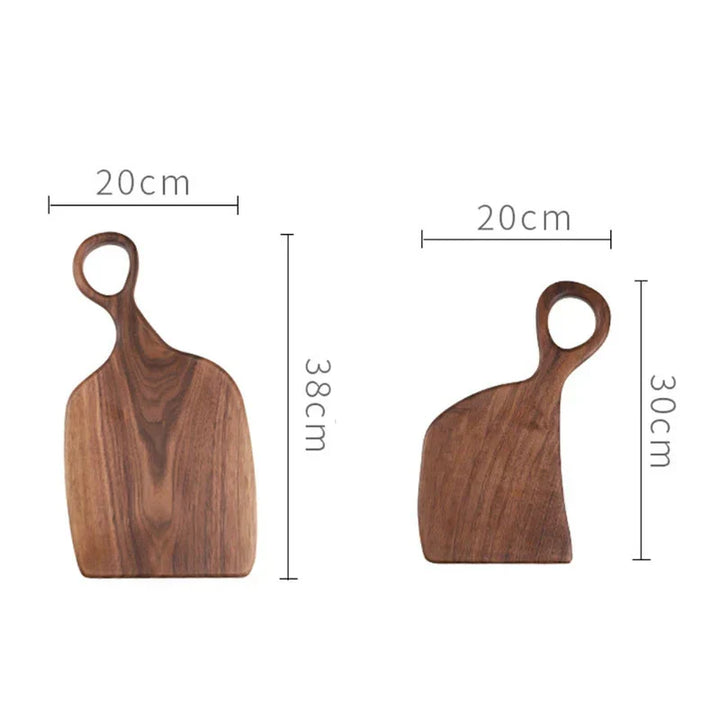 Planche à découper en noyer 35×25×2 cm | Double face : découper &amp; servir | Compatible couteaux, grain élégant, facile d&