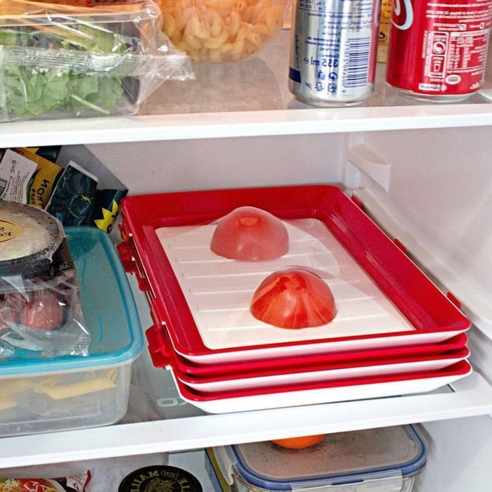 Storage container set with elastic airtight foil – FreshGuard Pro for fridge &amp; meal prep | Stackable, reusable | 2+1 or 3+2 sets