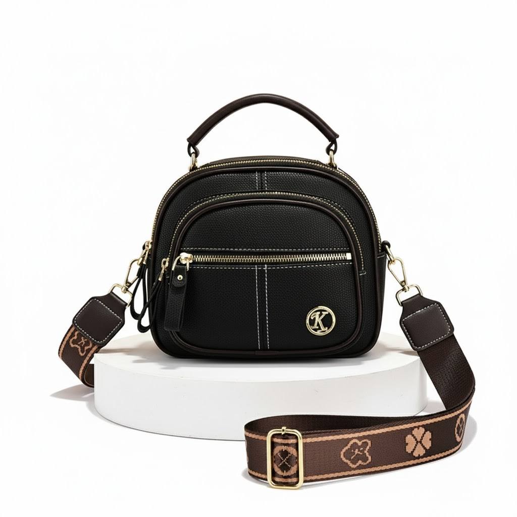 Crossbody/shoulder bag with multiple compartments | Compact &amp; organized with zipper | Adjustable strap | Everyday travel-proof