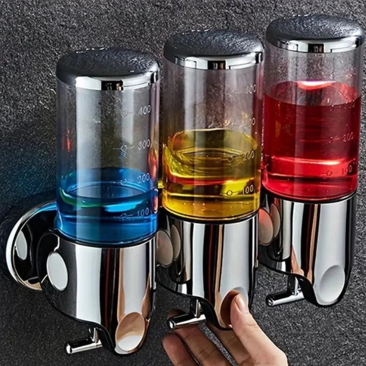 Distributore di sapone da parete | Acciaio inox e ABS | Design moderno | Salvaspazio e ricaricabile