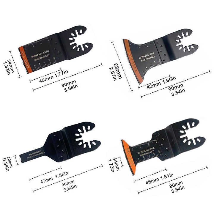 Oszillierende Multitool Sägeblätter 20er Set | Gebogene Kante für präzise Tauchschnitte | Holz, Kunststoff, Weichmetall | Universal kompatibel
