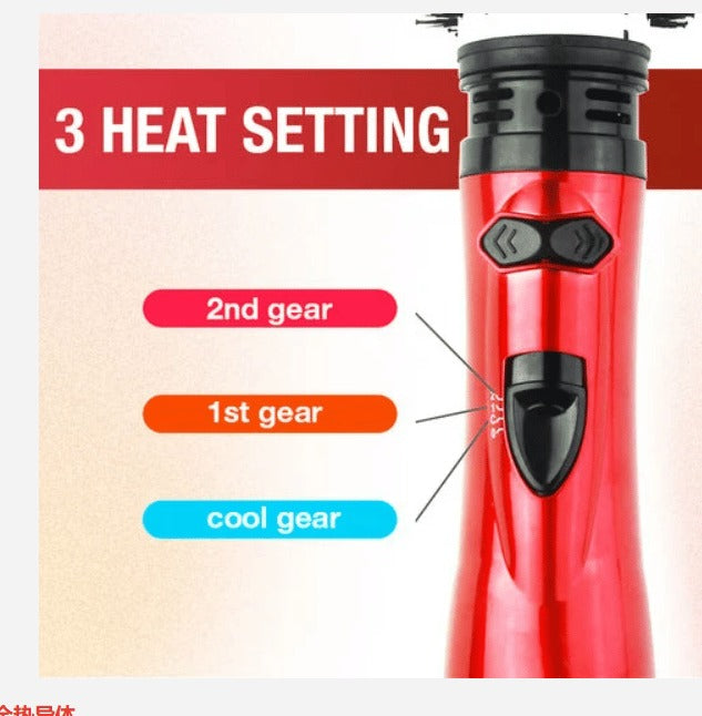 Forgó hajszárító kefe (Hot Air Brush) | Volumen + simítás + könnyű hullámok egy lépésben | Gyors száradás, kevesebb frizz | Otthoni és utazási használatra