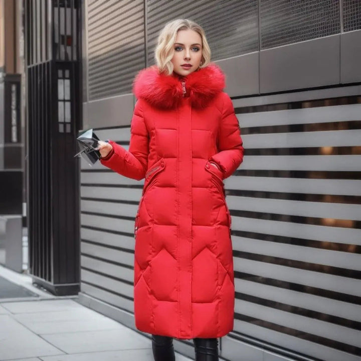 Damen Winterparka lang mit Kapuze | Warm gefütterte Parka Jacke mit verstellbarer Kapuze und großen Taschen für kalte Tage