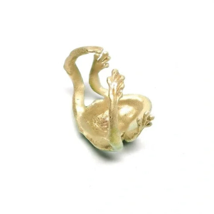 Frosch-Schmuck Set: Ring &amp; Ohrringe | Verstellbarer Ring (US 5–12) | Leicht &amp; naturinspiriert, handgefertigter Look