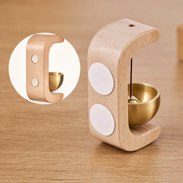 Campanello magnetico in noce/faggio | Dolce melodia “reset” all’apertura | Senza attrezzi su metallo | 2,5×4×7,5 cm