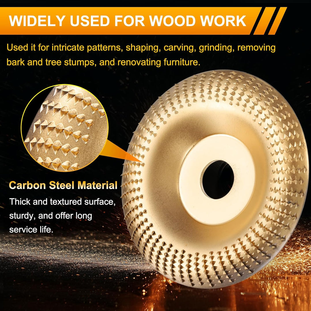 Holzschleifscheiben Set 3-teilig für Winkelschleifer | Carbonstahl für Schnitzen, Formen &amp; Glätten | GrindCraft