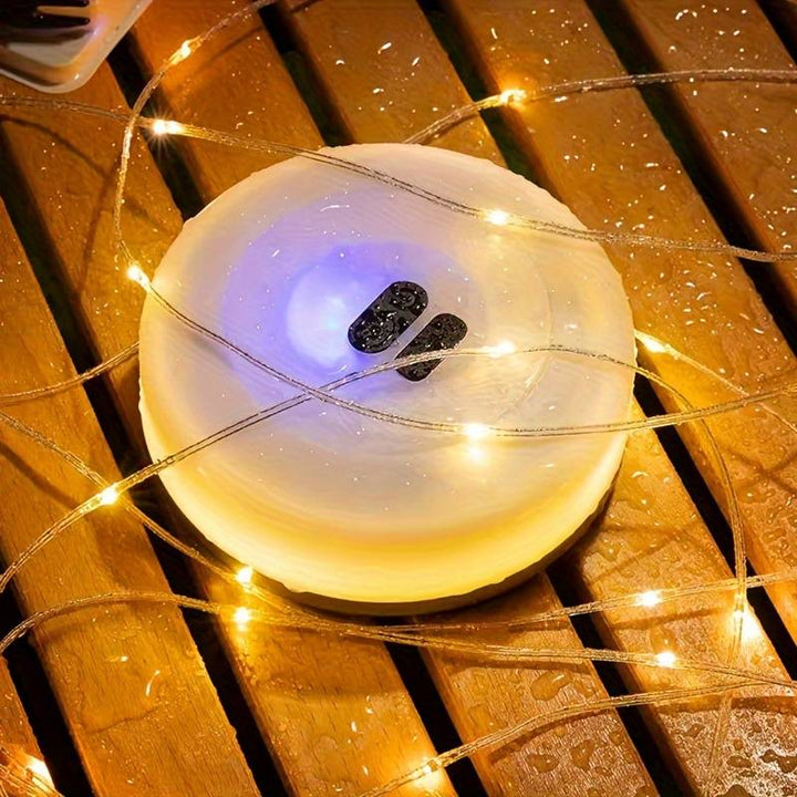 LED-Lichterkette 10 m mit 100 LEDs | USB wiederaufladbar &amp; IP65 wasserdicht | 8 Lichtmodi für Camping &amp; Garten