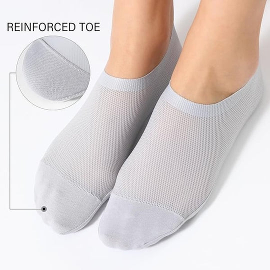 No-show socks ultra-thin (4 pairs) | Non-slip grip, invisible in sneakers &amp; slippers | Seamless &amp; breathable
