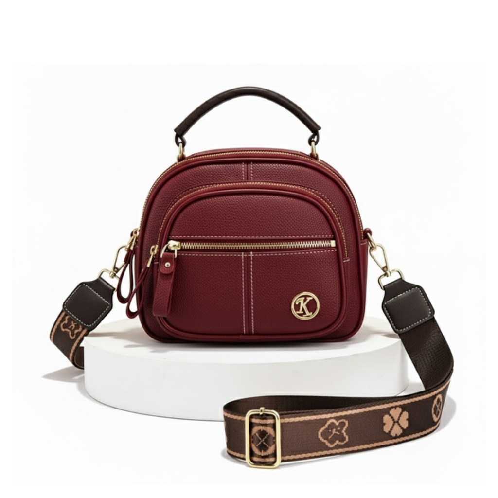 Crossbody/shoulder bag with multiple compartments | Compact &amp; organized with zipper | Adjustable strap | Everyday travel-proof