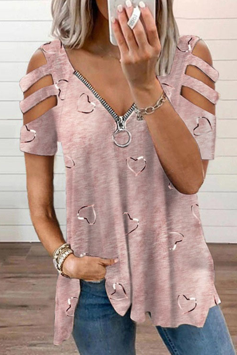 Lena | Zip V-Neck Tops