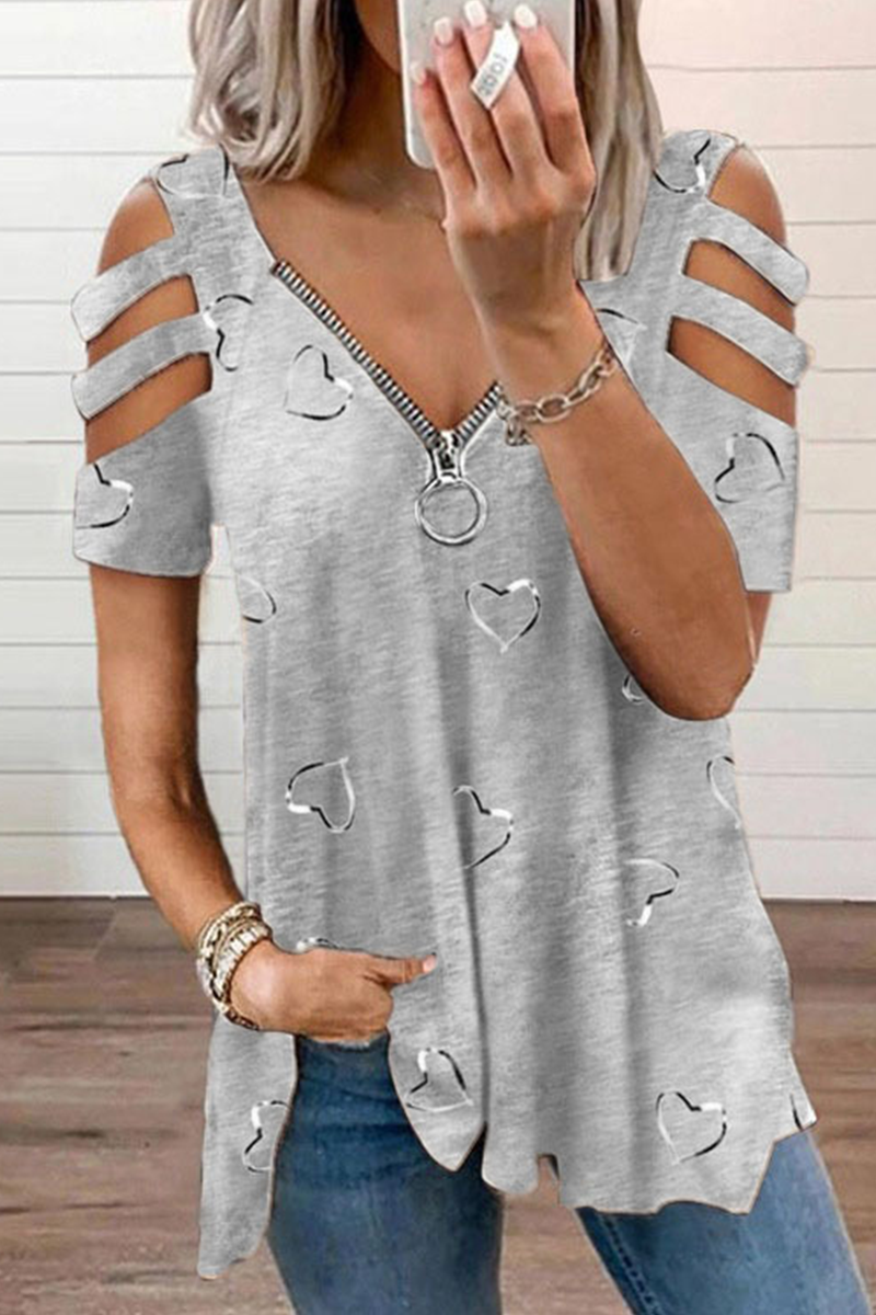 Lena | Zip V-Neck Tops