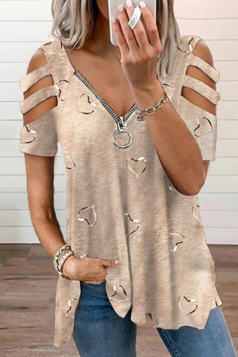 Lena | Zip V-Neck Tops