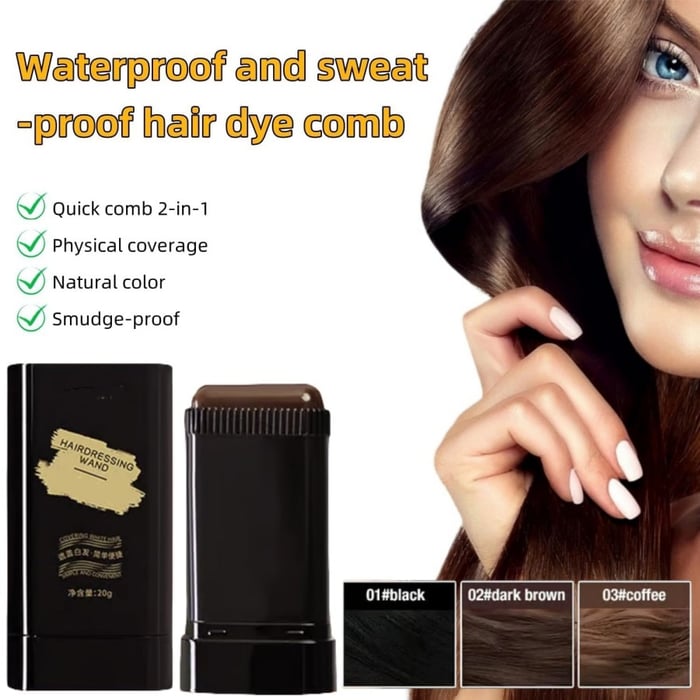 Root concealer against gray hair with precision comb | Quick drying, natural look | Gentle formula, ideal for on the go