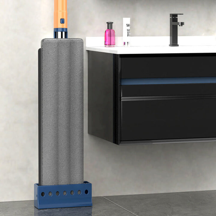 Flat Mop with Self-Wringer &amp; Dirt Comb | 360° Rotating Mop Head | Stainless Steel Handle 126 cm | 2 Microfiber Pads
